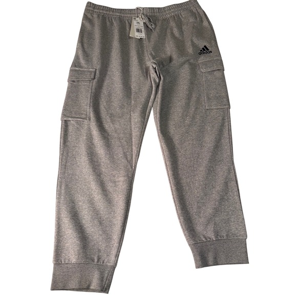 Adidas Cargo Pants Mens 2XL Sweatpants Joggers Training Gym Medium Gray - Picture 2 of 8